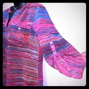 Kim Rogers 3/4 sleeve polyester blouse